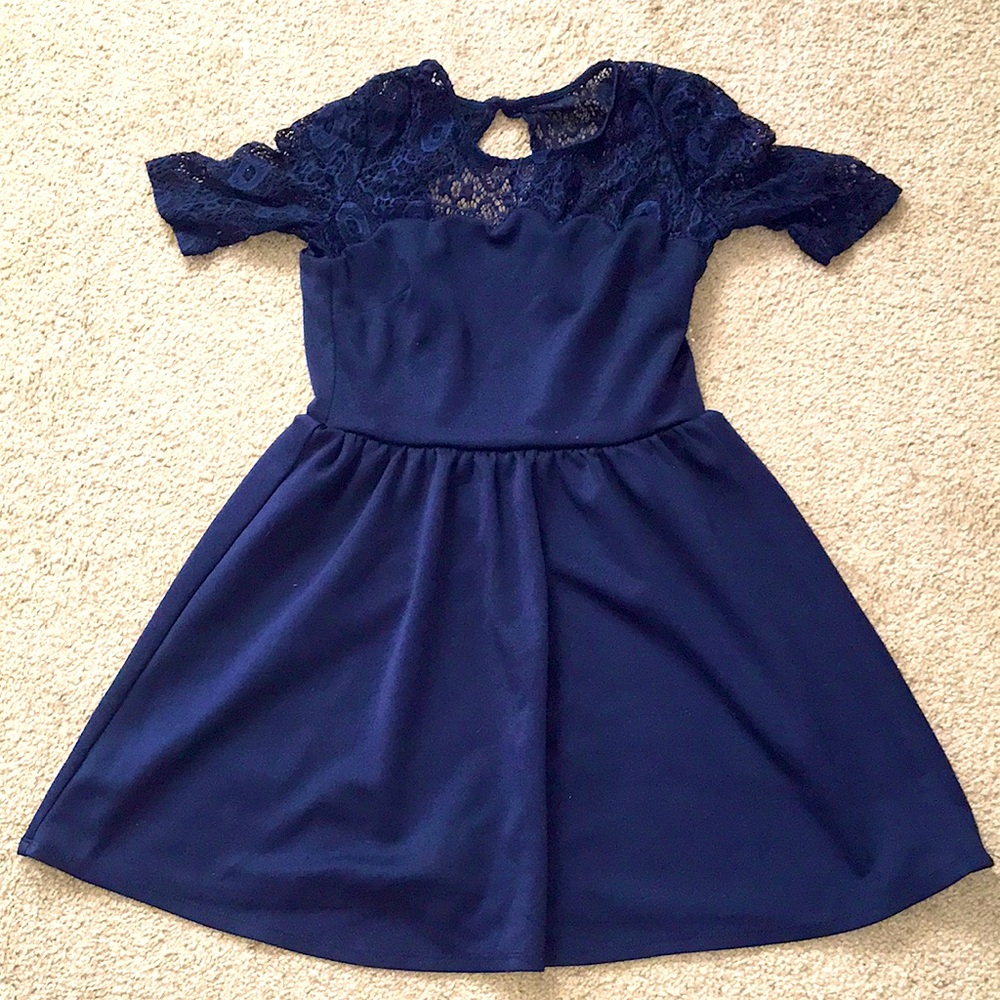 Navy Blue A-Line Dress